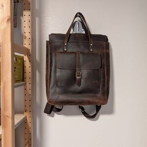 Brown Leather Backpack